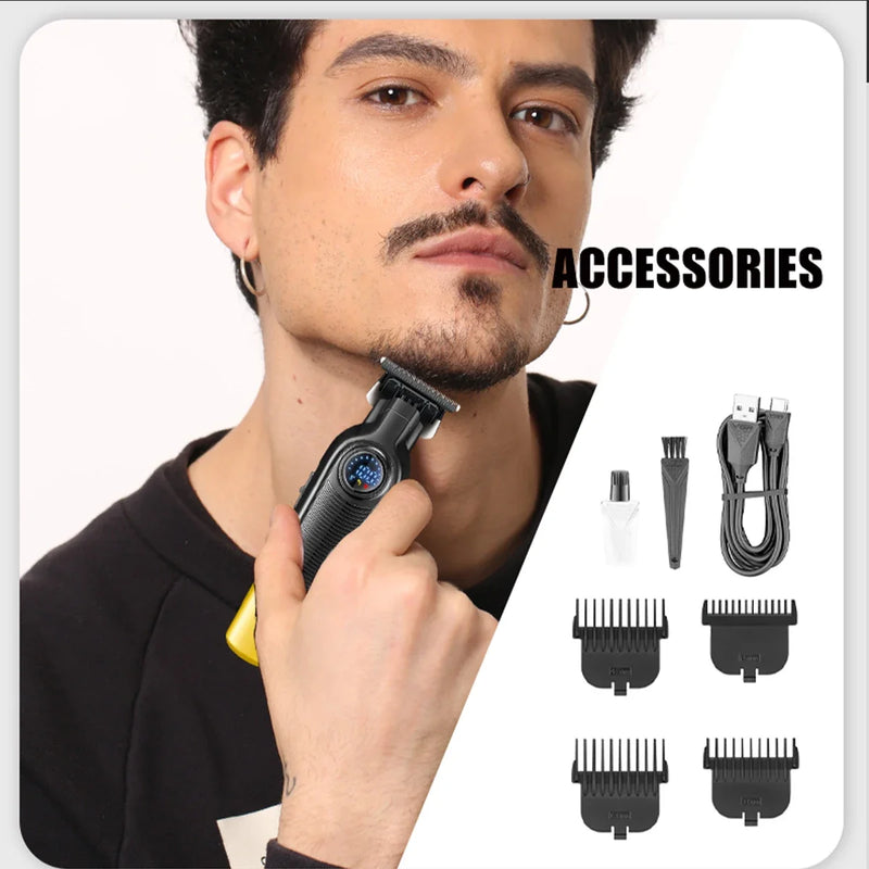 VGR V-996 Men's Professional Hair Clipper with DLC Blade, 7000 RPM, LED Display, Barber Shop Cordless Professional Hair Trimmer