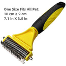 Pets Stainless Steel Grooming Brush Two-Sided Shedding and Dematting Undercoat Rake Comb for Dog Cat Remove Knots Tangles Easily