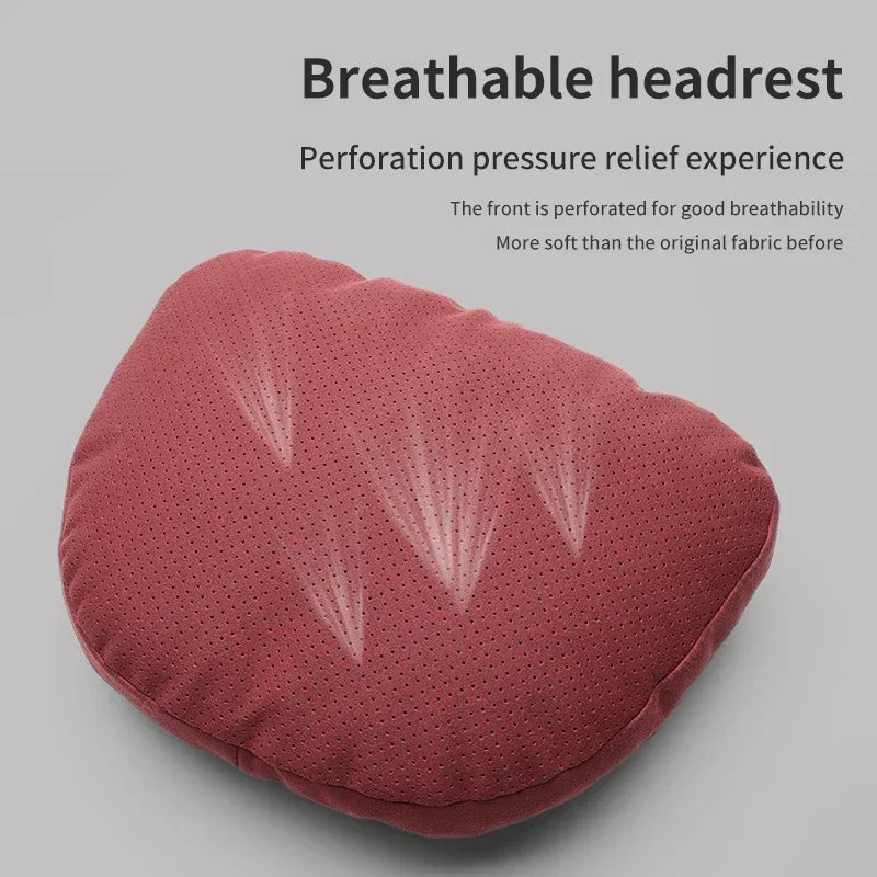 Super Soft Car Headrest Neck Support Seat Auto Breathable Pillow Protector Neck Compatible For Tesla Audi Benz BMW Car Interior