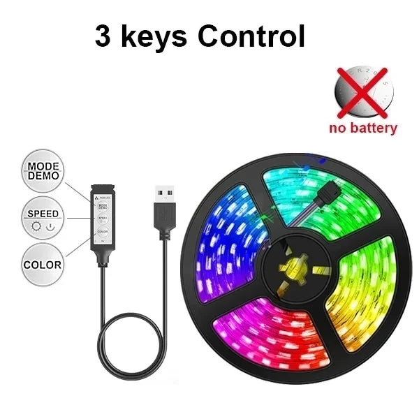 Led 10M Usb Light Strips 5050 Luses Led Rgb Tape Children Gaming Room Decoration 15M Tv Backlight 5M Led Wall Room Chain Lights