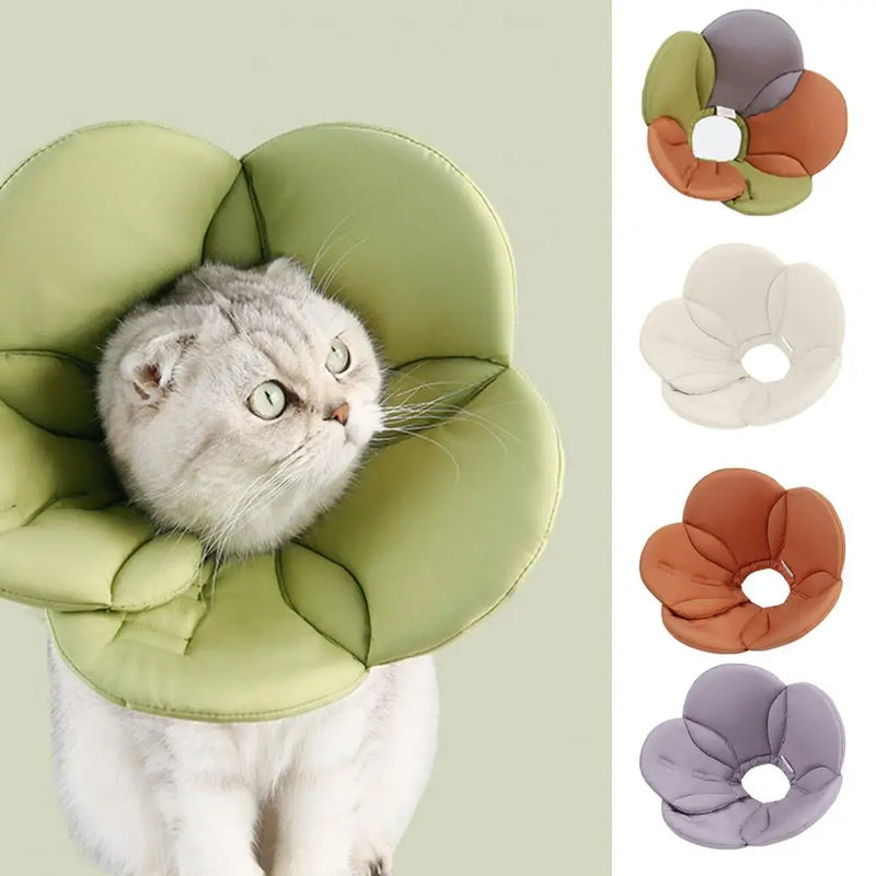 Cat Neck Cone Collar Pet Supplies Cat Recovery Collar Soft Comfortable Adjustable Anti-licking Flower Shape Pet