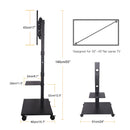 Rolling Floor TV Stand Tilting Height Adjustable for 32-70 Inch Portable TV Trolley Cart