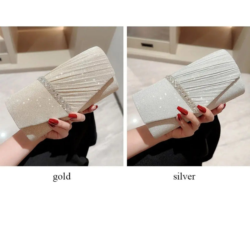 Fashion Ladies Luxury Sequins Clutches Evening Bags Glitter Banquet Handbags Women Chain Shoulder Bag Dinner Bag Wedding Party