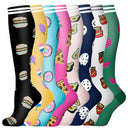 6 PAIRS Compression Socks Flowers Animal Fruit for Men Women Running Nurse Socks Nurses Sport Ladies Lady Womens Running