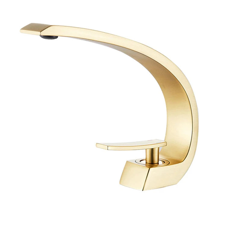 Black Bathroom Basin Faucet Deck Mount Black Chrome Washing Basin Mixer Water Taps Creative Hot Cold Water Crane Mixers