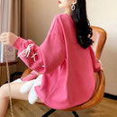 Star Clothes Kawaii Cute Sweatshirt Streetwear Anime Women Pulovers Bunny Women's Long Sleeve Top Designer Crewneck Graphic Pink