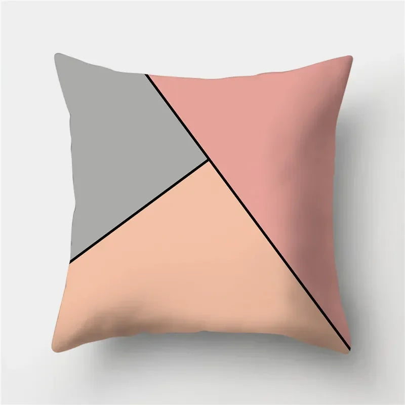 Geometry Cushion Cover Polyester Pillowcase Decorative Sofa Cushions Red Yellow Pink Pillowcover Home Decor Pillowcase 45x45cm