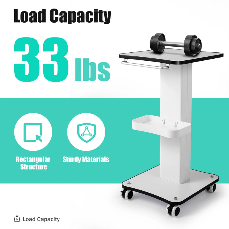 Max Load 40Kg Salon Table Trolley Stand Rolling Cart Beauty Wheel Holder Spa Cart