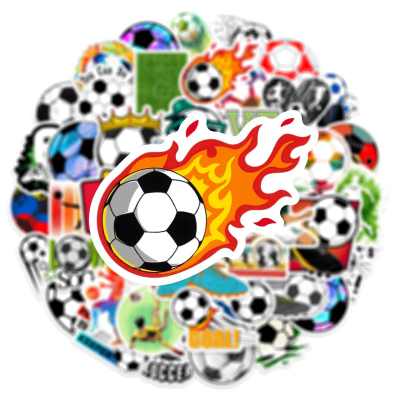 10/25/50pcs Graffiti Soccer Football Stickers for DIY Scrapbooking Phone Laptop Guitar Travel Luggage Car Skateboard Helmet