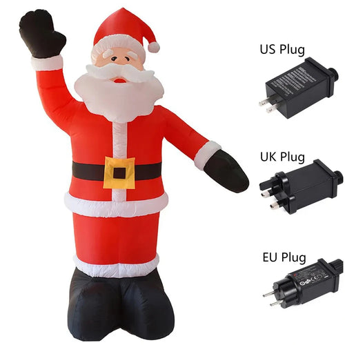 Weihnachtsmann Winkende Hand 1.8m Aufblasmodell Weihnachtsdekoration Leuchtende Puppe Cartoon Riesen LED Lampe Partygeschenke Außenrasen