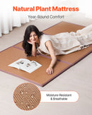 SucceBuy Japanese Tatami Mat 80x39in Foldable Handwoven Natural Rattan Tatami Mat Summer Breathable Sleeping Mat for Yoga Relax