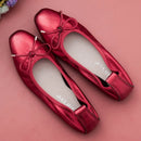 2024 Spring\Autumn Genuine Leather Shoes Woman Flats Work Classi Fashion Bowknot Female Casual Ballet Ladies Shoes Plus Size 44