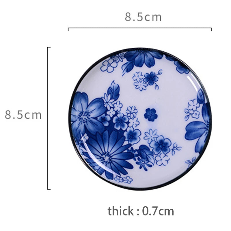 Blue and White Ceramic Tea Cup Mat Porcelain Teacup Pad Household Kung Fu Tea Set Accessory Japanese Coaster Insulating Mat