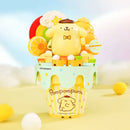 Sanrio Series Ice Cream Cone Building Blocks Hello Kitty Kuromi Pochacco Cinnamoroll Bricks Model Desktop Display Kids Toys Gift