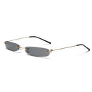 XaYbZc Narrow Sunglasses Men Rimless Summer 2025 Red Blue Black Rectangular Sun Glasses For Women Small Face Hot Selling