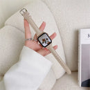 Slim Leather Strap For Apple Watch bands 45mm 44mm 40mm 41mm 42mm 38mm Ultra 2 49mm 44 mm Bracelet apple watch 8 9 8 7 se 5 4 6