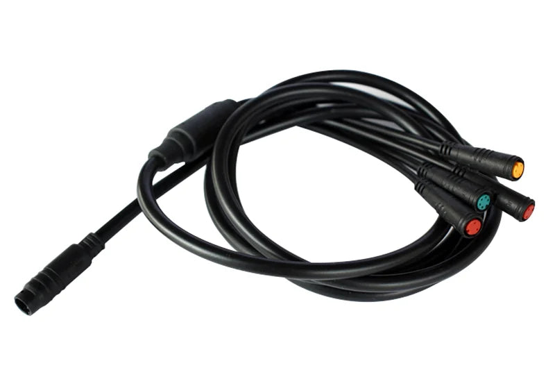 Waterproof Cable For Electric Bike Julet 1 To 4 Main Cable 8Pin To Display Brake Throttle Electric Bicycle Accessories