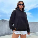 Trendy retro street style portrait print long sleeved loose hoodie for men and women, millennium gothic Harajuku style pullover