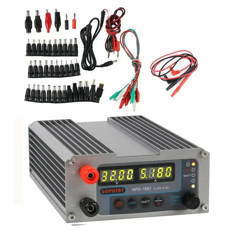 NPS-1601 New Version Laboratory DIY Adjustable Digital Mini Switch DC Power Supply WATT With Lock Function 32V 16V 60V 5A 10A 3A