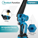 YOFIDRA 3500W 8 Inch Brushless Electric Chainsaw Cordless Electric Cutting Pruning Chain Saw Garden Tool For Makita Battery Pin