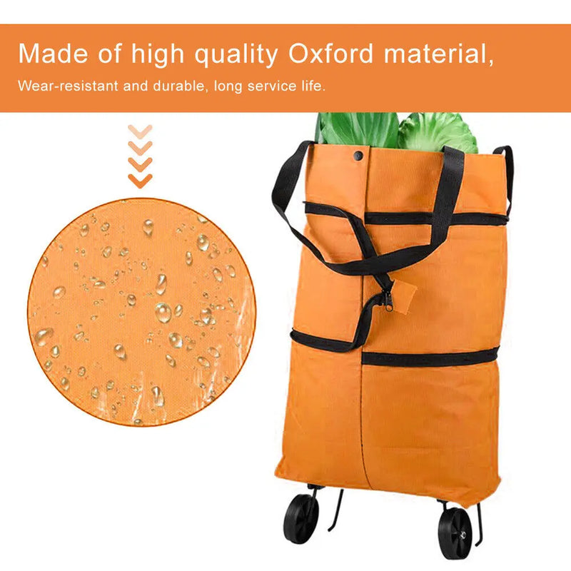 Folding Shopping Pull Cart Trolley Bag With Wheels Foldable Shopping Bags Reusable Grocery Bags Food Organizer Vegetables Bag