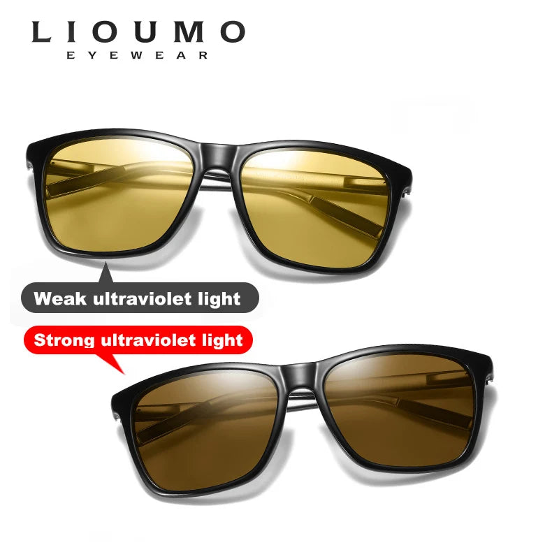 LIOUMO Photochromic Sunglasses Men Polarized Night Vision Glasses For Driving Women Chameleon Eyewear oculos de sol masculino