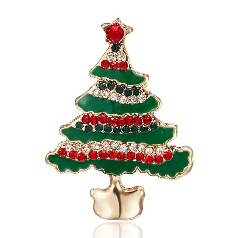 2024 New Exquisite Xmas Enamel Pin Snowman Santa Claus Tree Bells Brooch For Women Christmas Gifts Accessories Fashion Jewelry