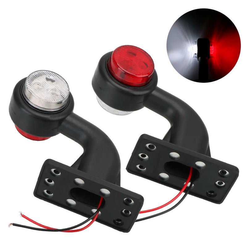 2Pcs/set Truck Lamp Car-styling 12/24V LED Side Marker Light Indicator Lamp Red White Tail Light Assembly