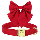 Personalized Dog ID Collar Cute Bowknot Pet Necklace Dog Buckle Collars With Bow Tie Flower Accessories For Small Large Dogs
