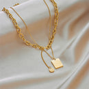 XIYANIKE 316L Stainless Steel Necklaces for Women European American Style Round Pendant Female Necklace Water Proof Lady Jewelry