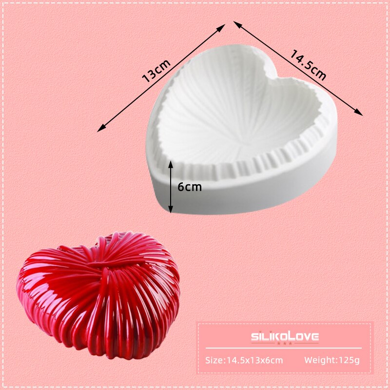 3D Diamond Love Heart Shape Mousse Cake Mold Silicone Pastry Molds for Sponge Mousse French Dessert DIY Bakeware Tools