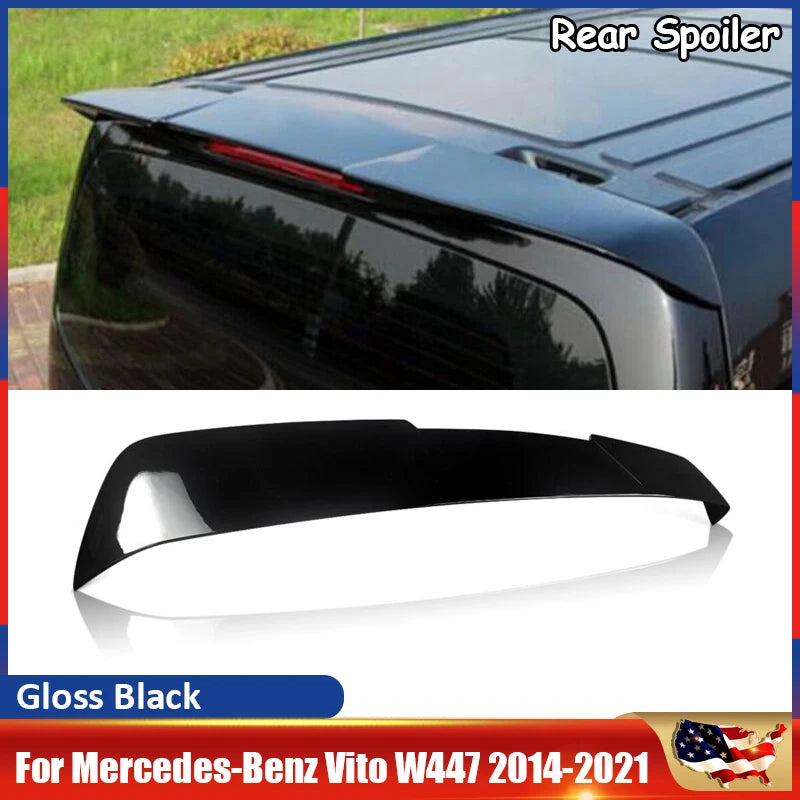 Rear Roof Spoiler Wing For Mercedes-Benz Vito Metris W447 2014-2021 Gloss Black