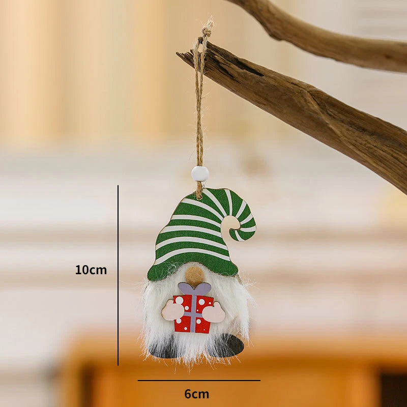 Christmas Wooden Pendant santa car pattern Xmas Tree Hanging Ornaments Christmas Decorations for Home Navidad Gift New Year 2023