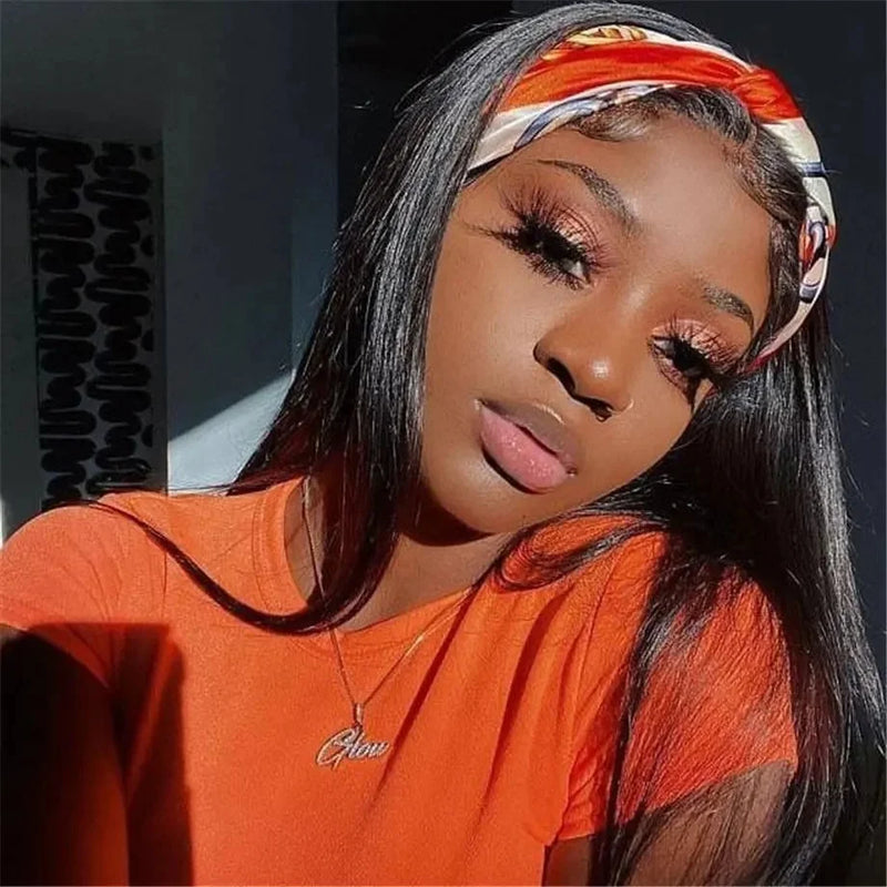 Full Machine Made Bling Hair Headband Wig 180% Density Brazilian Remy Kinky Curly Human Hair For Black Women 100% Human Hair