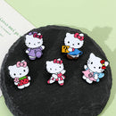 5 Pcs Cartoon Character Brooch Set Cute Hello Kitty Enamel Pin Backpack Clothing Jewelry Metal Badge Accessories Gift for Friend