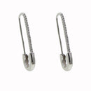 New Arrived Tiny Cute Gothic Gold Color Cz Paved Safety Pin Long Stud Earrings Ear Threader Fashion Jewelry Exquisite Earrings
