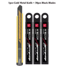 Fizz Metal Utility Knife Blade Paper Cutter Aluminum Alloy Pocket Knifes with Self-Locking Design Stationery Supplies