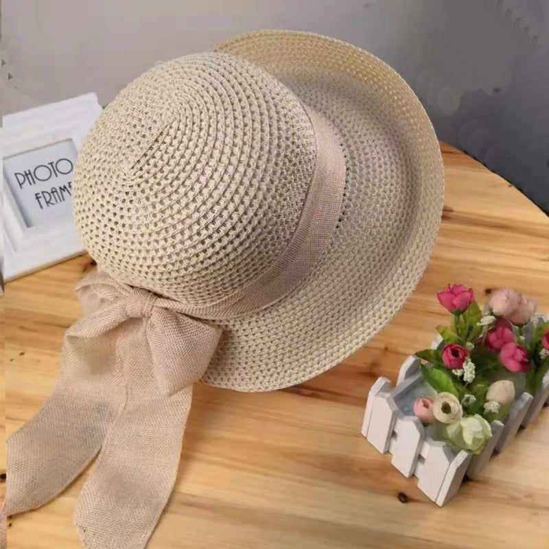 Women's Summer Hat Beach Outing Sun Hat Straw Hat Foldable Straw Hat Woman Travel Female Vacation UV Protection Visor Hat