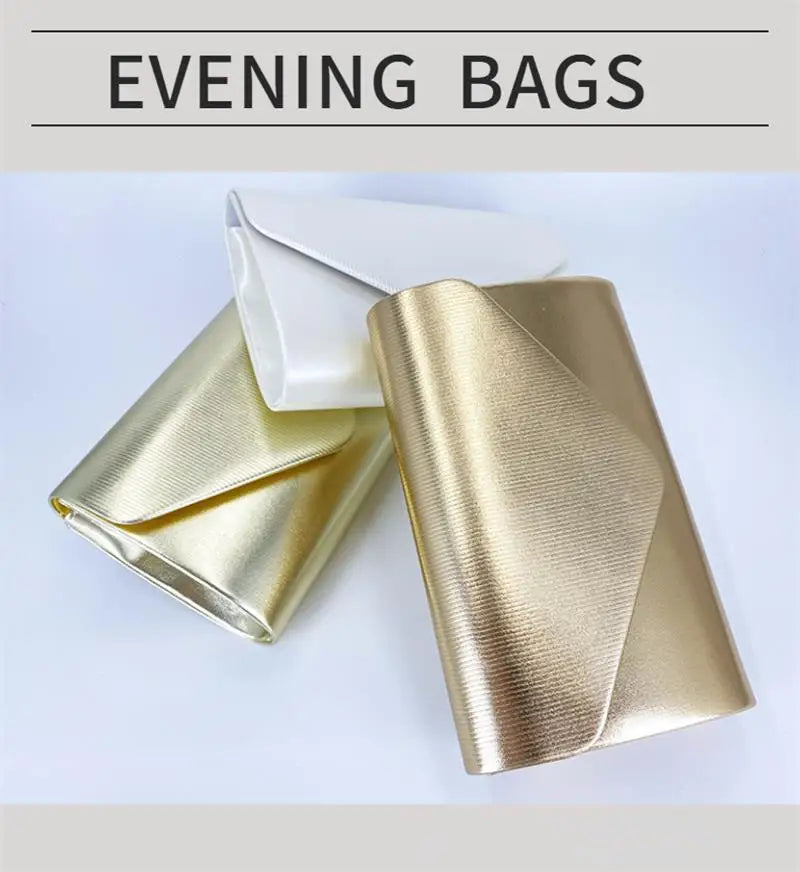 Women Exquisite Evening Clutch Bag Simple Luxury Elegant Envelope Handbag Chain Shoulder Crossbody Bag Party Wedding Purse Pouch