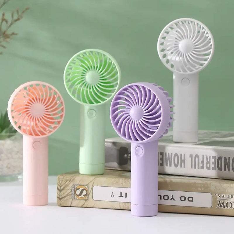 Mini Handheld Small Fan 3 Gears Portable Silent Office Desk Student on Dormitory Charging Outdoor Hand Holding Fan Small