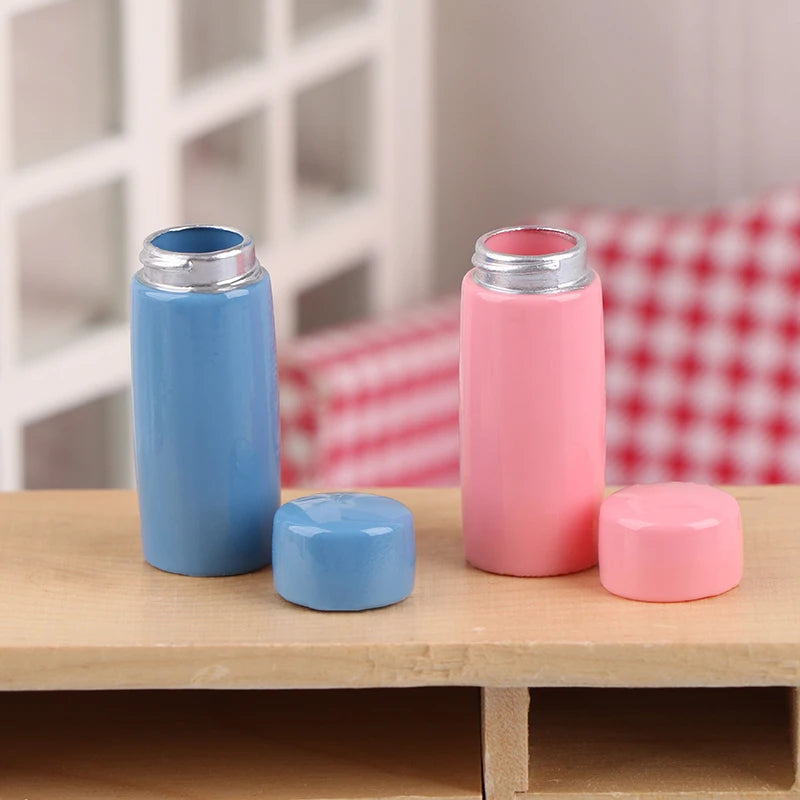 1/12 Dollhouse Miniature Thermos Cups Miniature Food Play Scene Doll House Accessories Thermo Water Cup Doll House Decoration