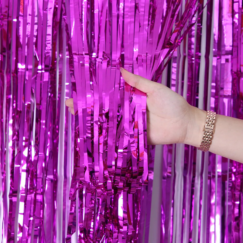 2/3M Party Background Wedding Decoration Foil Fringe Curtain Sequin Bachelorette Photo Backdrop Wall Curtain Birthday BabyShower