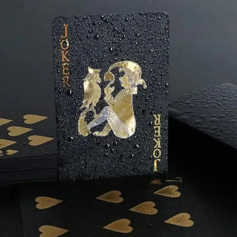 Black Gold Playing Card Game Card Waterproof Creative Magic Tools Chessboard Game Props For Home Holiday Classic Party Game Col