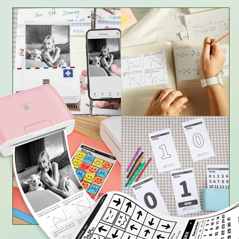 Phomemo 110mm Adhesive Thermal Paper White Thermal Transparent Sticker Paper Photo Paper for M03AS/M04AS Mini Portable Printer