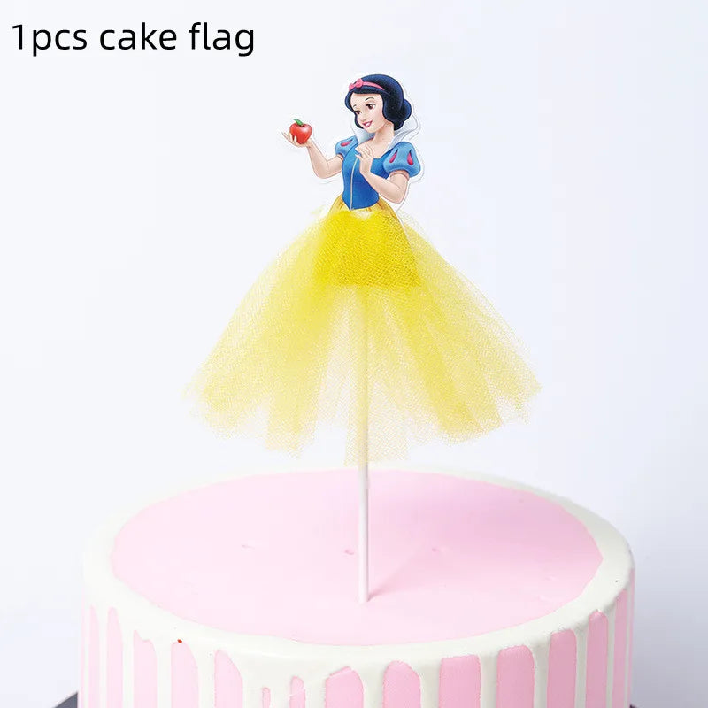 Snow White Birthday Party Set Cup Plate Napkins Tablecloth Cake Topper Balloons Disposable Tableware Baby Shower Supplies