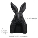 Cute Resin Rabbit Ornament Black White Rabbits Figurine for Easter Small Size Indoor Decorations Gift