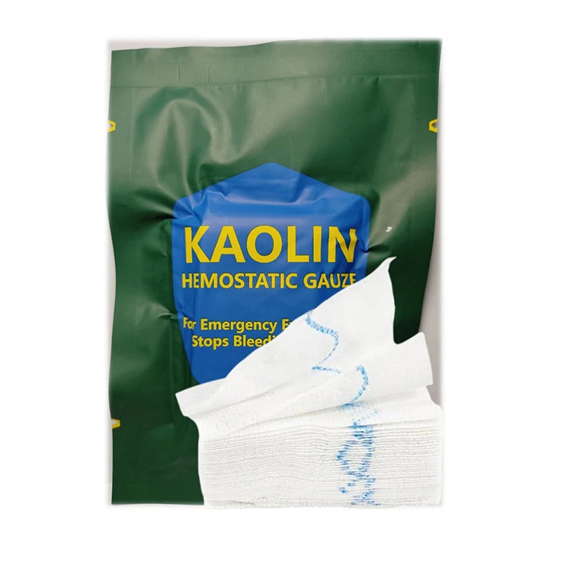 1Bag Hemostatic Kaolin Gauze Combat Emergency Trauma Z-Fold Soluble For Ifak Tactical  First Aid Kit Medical Wound