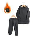 2026 Neuheiten Kleidung für kleine Mädchen Trainingsanzug 2-teiliges Set Warmer Fleece Einfarbiger Pullover+Hose Loungewear-Anzug für Kinder