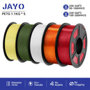 JAYO petg 3d printer filaments PETG 5Rolls 1.75mm Mixed Color Bubble Free FDM 3D Printer Material for 3d pen refill 1.1kg/1rolls