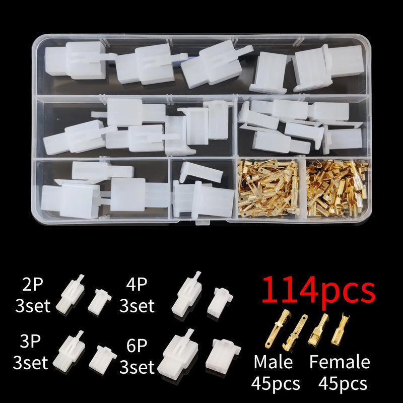 Car Motorcycle Electrical Connectors: 2.8mm 2 3 4 6 9 Pin Wire Terminal Hooks for Male & Female Terminals Assorted Kit